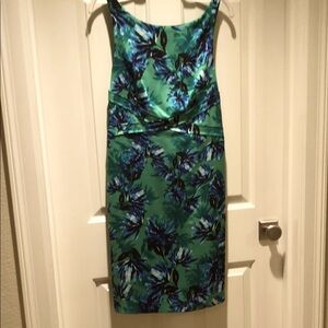 Banana Republic Green and Blue Sheath Midi Dress